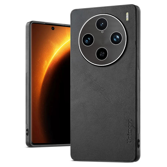 Unimore Leather Hard Case with Shiny Camera Protection For Vivo X100 Pro 5G