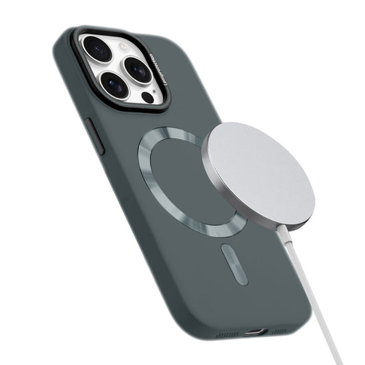 Smooth Silicone Finish Hard Back MagSafe Compatible Case for Apple iPhone 15 Pro With Camera Protection