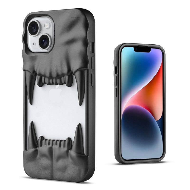 3D Tiger Fang Back Case for Apple iPhone 14, A Wild and Fearless Vibe
