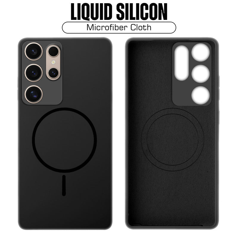 Wireless Charging Support Compatible Liquid Silicone Case For Samsung S25 Ultra 5G With Camera Protection