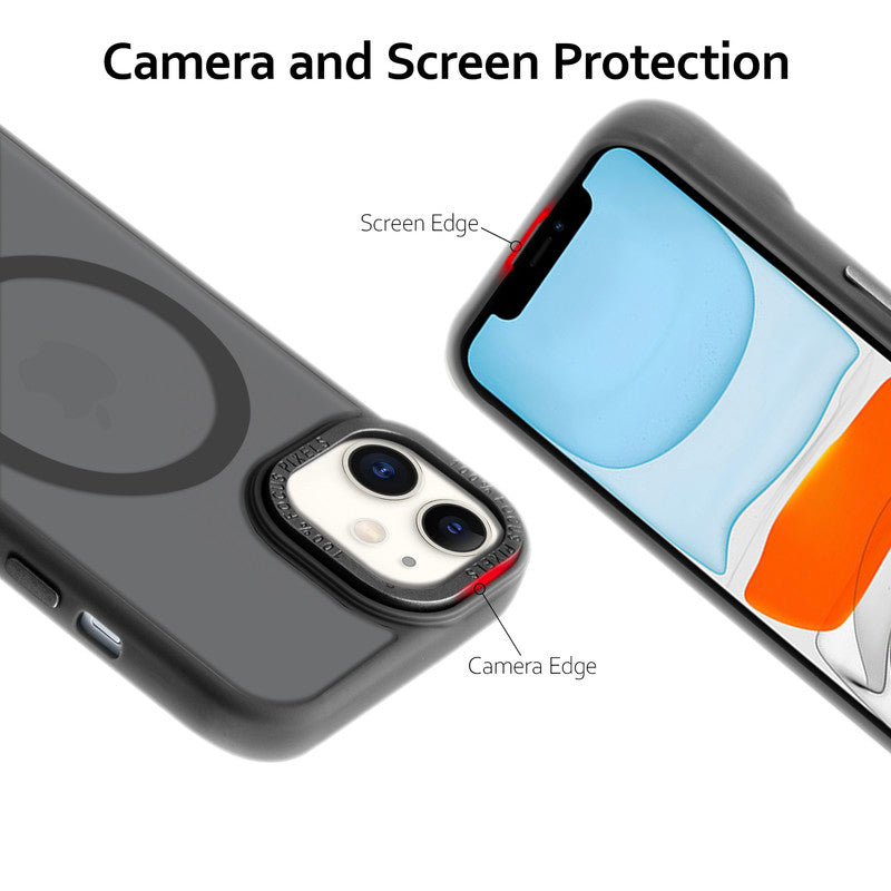 Semi-Transparent Hard Back & Wireless Charging Support Compatible With Kickstand Back Case Apple iPhone 11
