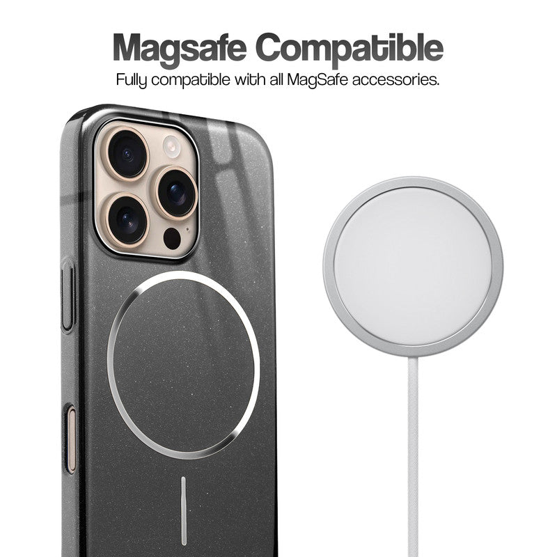 Smooth & Shiny Glossy Hard Back Cover Case For Apple iPhone 16 Pro With Wireless Charging Support Support