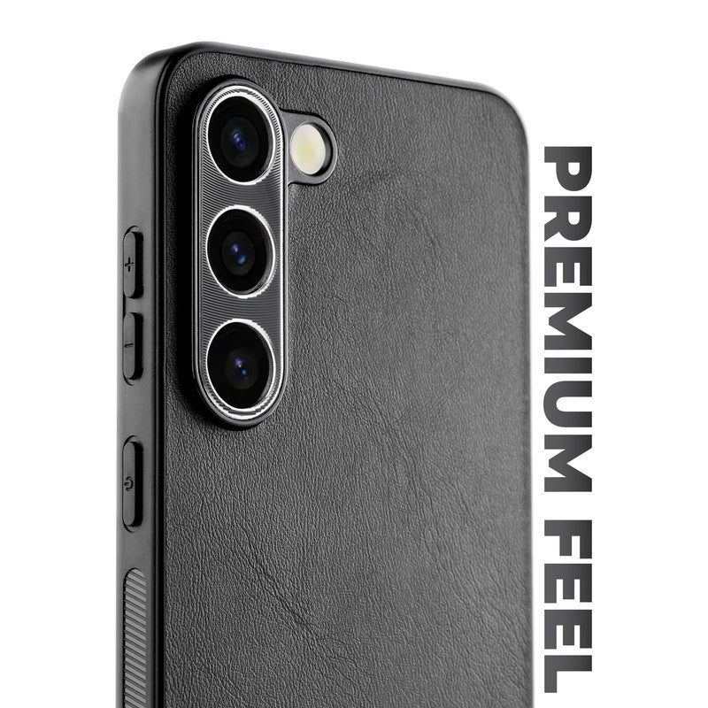 Unimore Leather Hard Case with Shiny Camera Protection For Samsung S23 5G