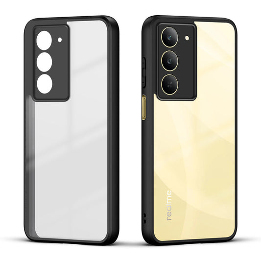 Premium Silicon Coloured Soft Framed Case with Clear Back Cover For Realme 14x 5G