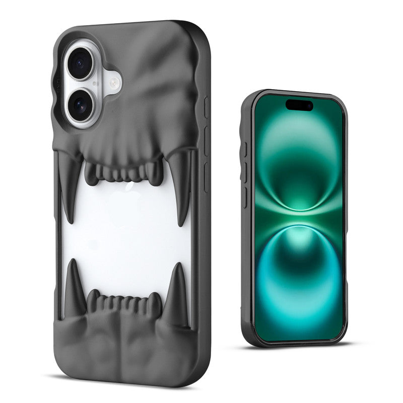 3D Tiger Fang Back Case for Apple iPhone 16 Plus, A Wild and Fearless Vibe
