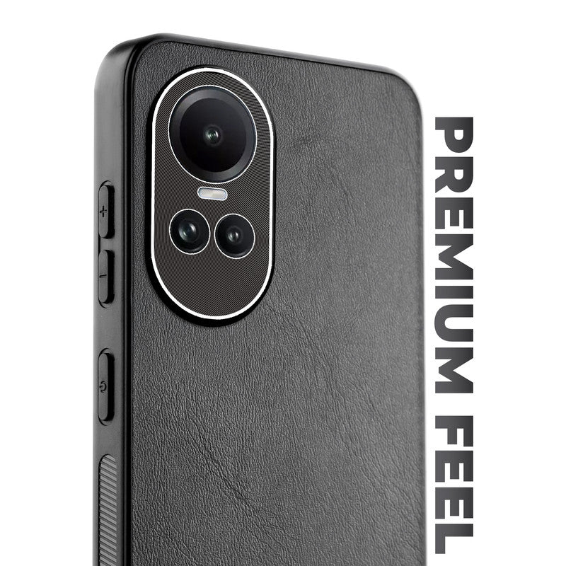 Unimore Leather Hard Case with Shiny Camera Protection For Oppo Reno 10 5G