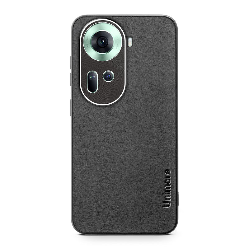 Unimore Leather Hard Case with Shiny Camera Protection For Oppo Reno 11 5G