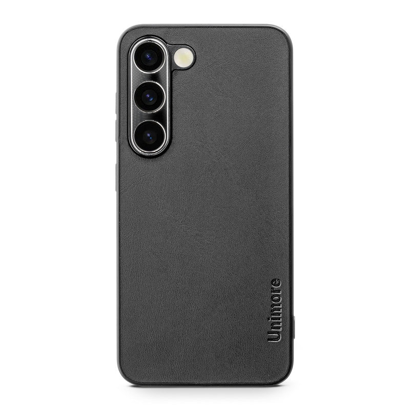 Unimore Leather Hard Case with Shiny Camera Protection For Samsung S23 5G