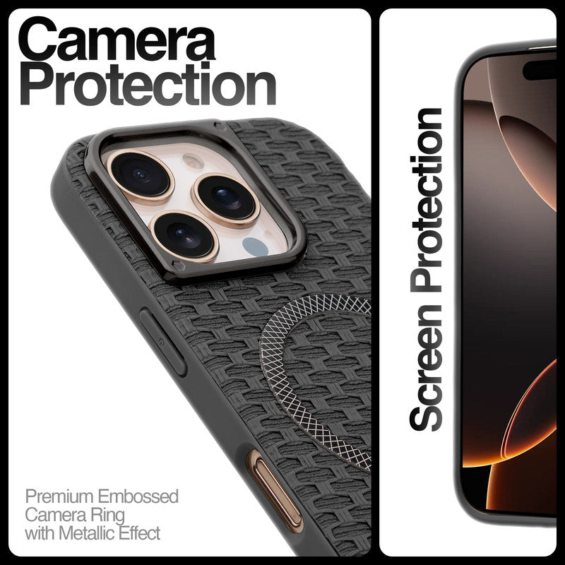 Rugged Silicone Grip Mobile Back Cover Case For Apple iPhone 16 Pro With Wireless Charging Support Support