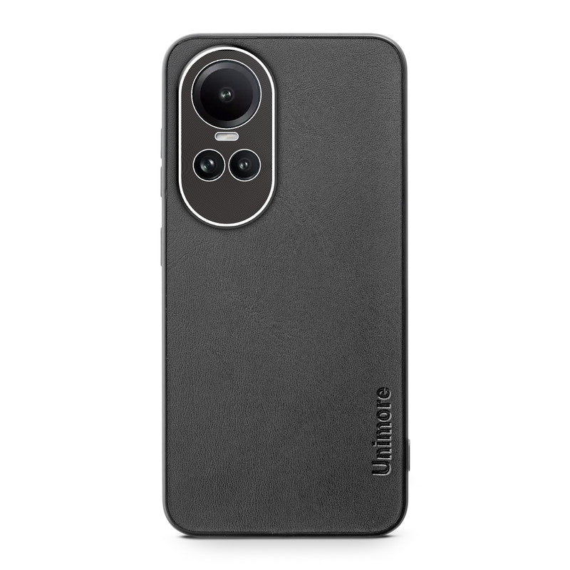 Unimore Leather Hard Case with Shiny Camera Protection For Oppo Reno 10 5G