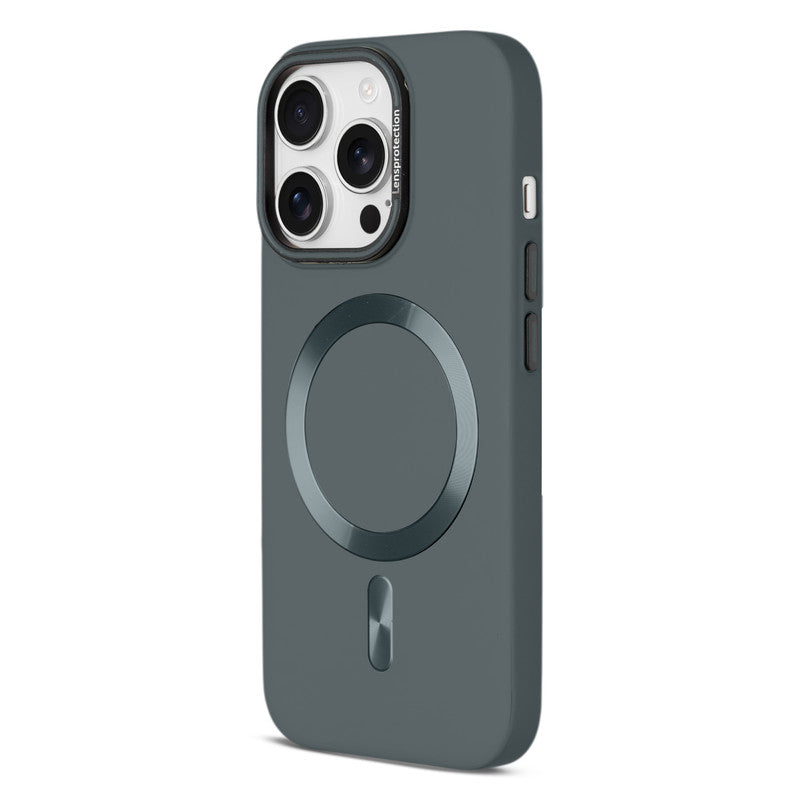 Smooth Silicone Finish Hard Back Wireless Charging Support Compatible Case for Apple iPhone 15 Pro With Camera Protection