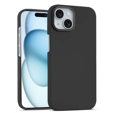 Stone Like Matte Finish Back Case for Apple iPhone 15 , Detachable Camera Ring