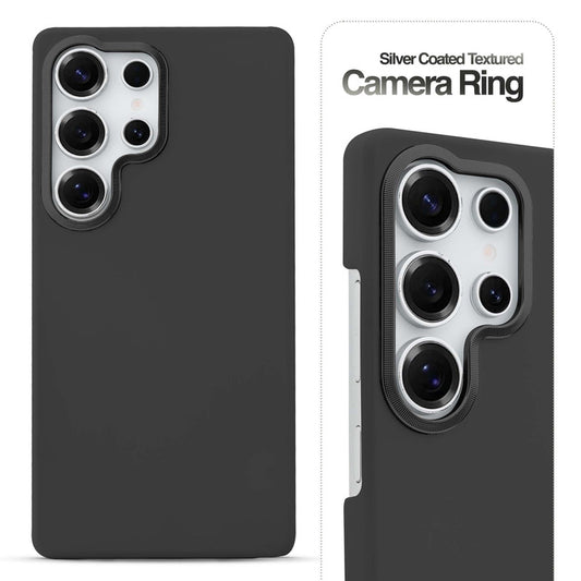 Stone Like Matte Finish Back Case for Samsung S24 Ultra 5G , Detachable Camera Ring