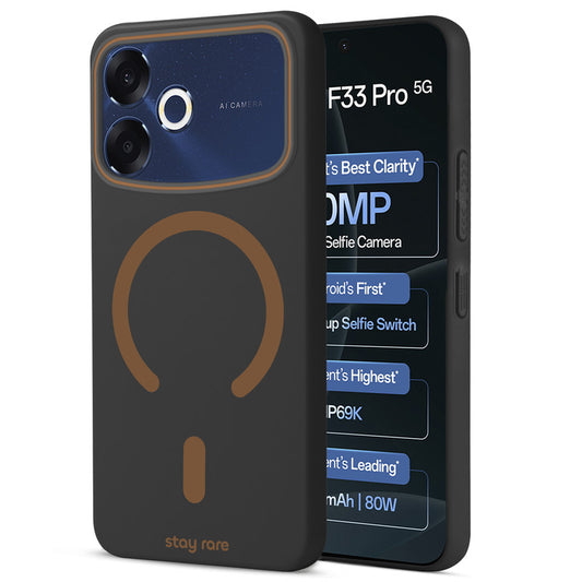 Stay Rare Premium Magnetic Case for Oppo F33 Pro 5G with Raised Camera Protection & Matte Finish