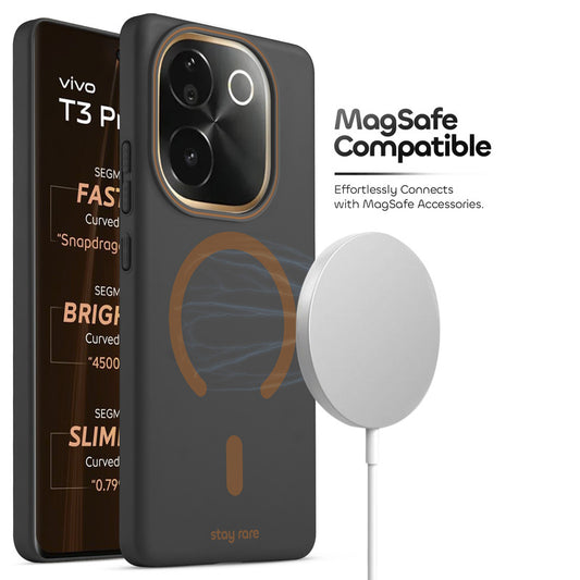 Stay Rare Premium Magnetic Case for Vivo T3 Pro 5G with Raised Camera Protection & Matte Finish