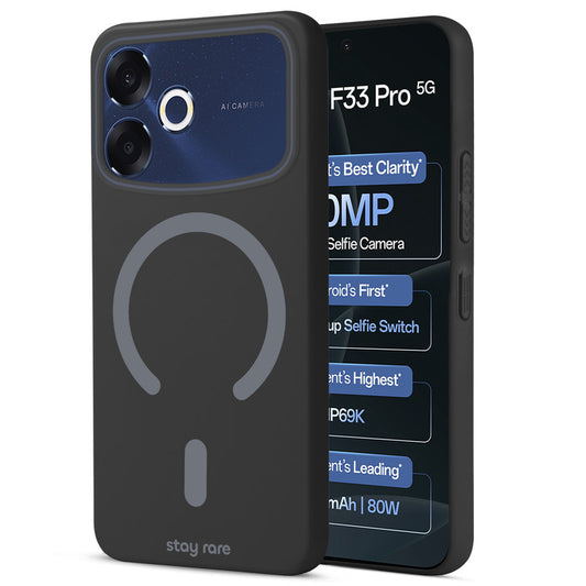 Stay Rare Premium Magnetic Case for Oppo F33 Pro 5G with Raised Camera Protection & Matte Finish