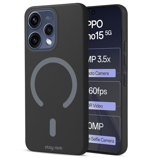 Stay Rare Premium Magnetic Case for Oppo Reno 15 5G with Raised Camera Protection & Matte Finish