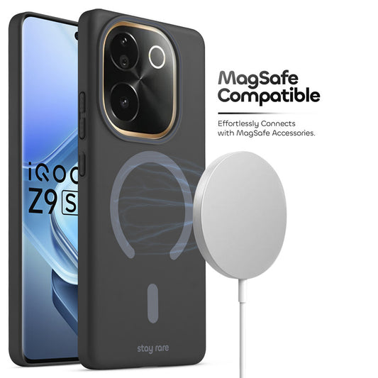 Stay Rare Premium Magnetic Case for iQOO Z9s Pro 5G with Raised Camera Protection & Matte Finish