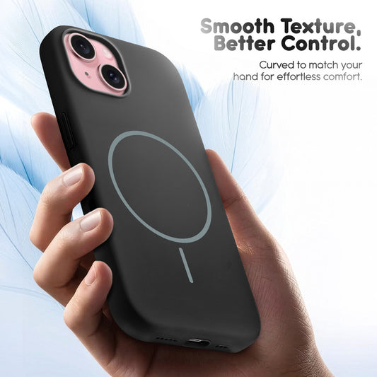 Cloud Feel Silicone Case for Apple iPhone 15 – Supports Wireless Charging