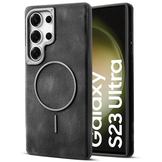 Elite PU Leather Case for Samsung S23 Ultra 5G , Hard Shell with Soft Inner Fabric & MagSafe Support