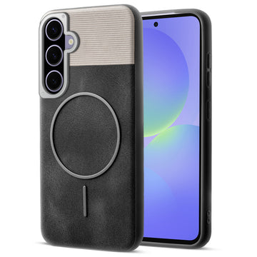 Luxury PU Leather Hard Back Case for Samsung A36 5G, With Micro-Fiber Cloth inside, MagSafe Compatible