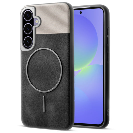 Luxury PU Leather Hard Back Case for Samsung A36 5G, With Micro-Fiber Cloth inside, MagSafe Compatible
