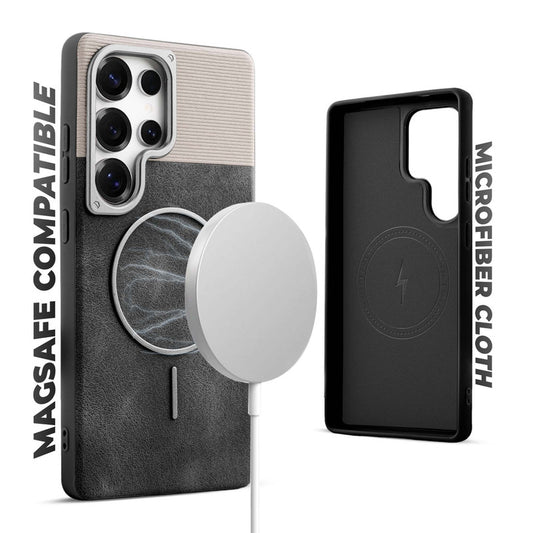 Luxury Leather MagSafe Case for Samsung S25 Ultra 5G