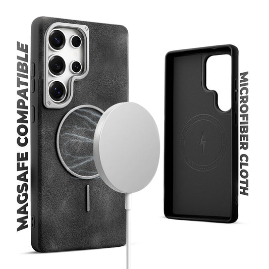 Elite PU Leather Case for Samsung S23 Ultra 5G , Hard Shell with Soft Inner Fabric & MagSafe Support