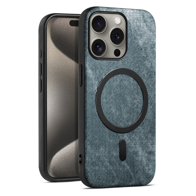 Classic Denim Finish Back Case For Apple iPhone 15 Pro Max With MagSafe Support