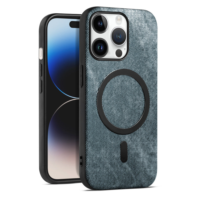 Classic Denim Finish Back Case For Apple iPhone 14 Pro With MagSafe Support