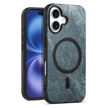 Classic Denim Finish Back Case For Apple iPhone 16 With Wireless Charging Support Support