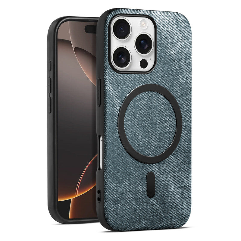 Classic Denim Finish Back Case For Apple iPhone 16 Pro With MagSafe Support