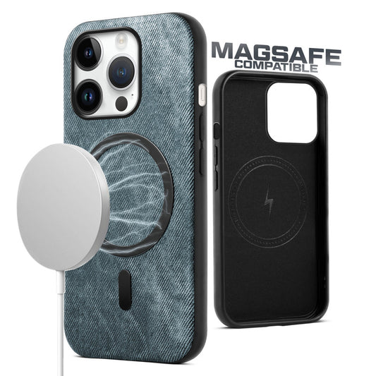 Classic Denim Finish Back Case For Apple iPhone 14 Pro Max With MagSafe Support