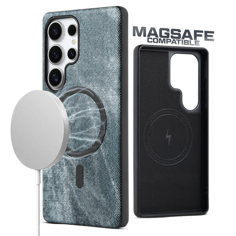 Classic Denim Finish Back Case For Samsung S24 Ultra 5G With Wireless Charging Support Support