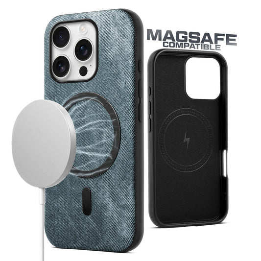 Classic Denim Finish Back Cover For Apple iphone 16 Pro Max With MagSafe Support