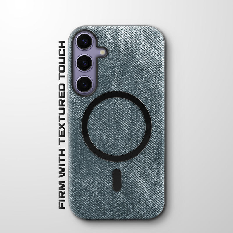 Classic Denim Finish Back Case For Samsung S24 5G With Wireless Charging Support Support