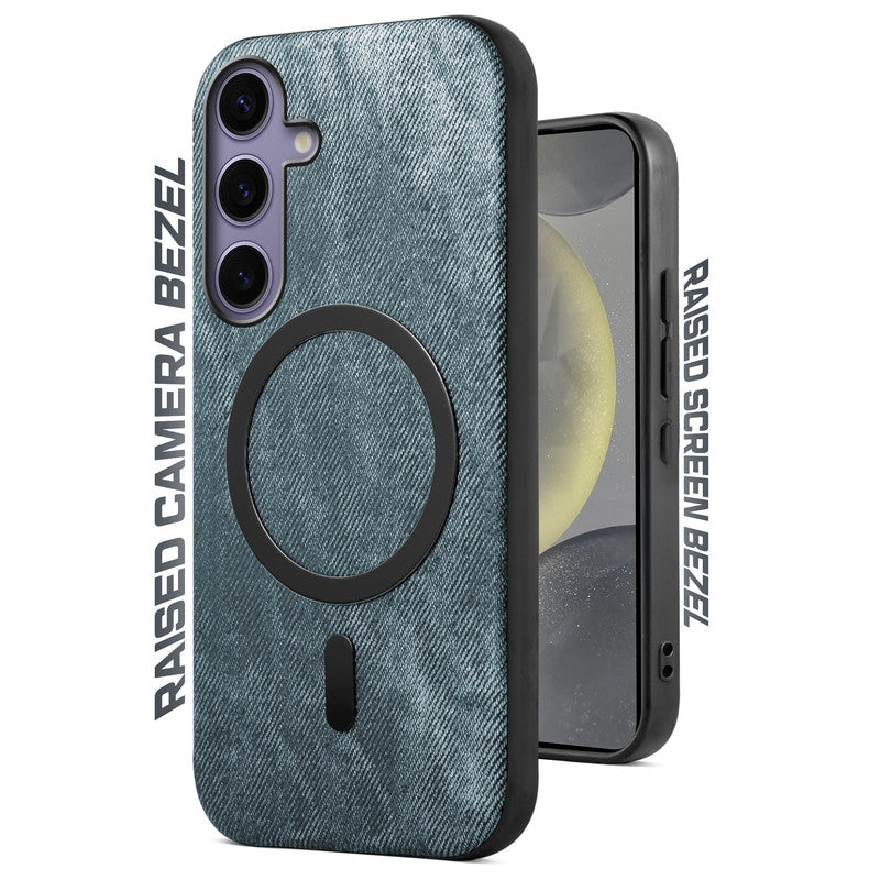 Classic Denim Finish Back Case For Samsung S24 5G With Wireless Charging Support Support