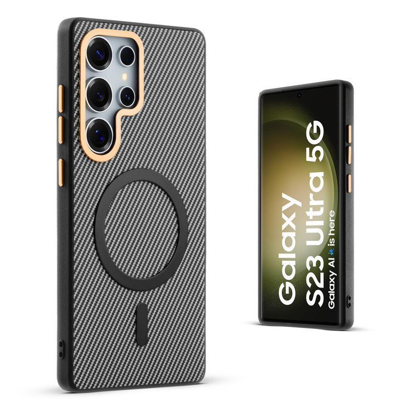 Wireless Charging Support Ready Checks Printed Back Case For Samsung S23 Ultra 5G with Enhanced Grip