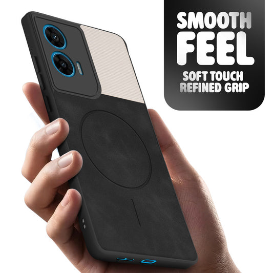 Hybrid PU Leather Matte Cover for Motorola Moto Edge 50 Fusion 5G