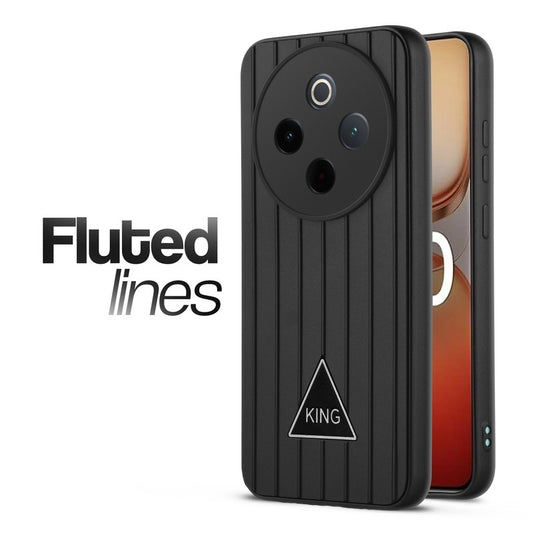 Glossy Matte Line Texture Back Cover for iQOO Z10 5G