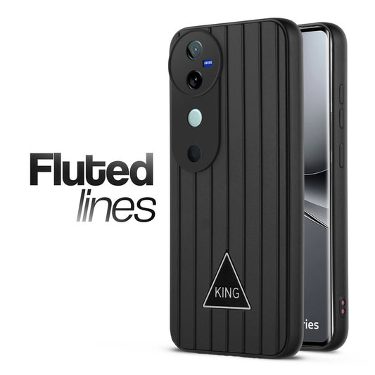 Glossy Matte Line Texture Back Cover for Vivo V40 Pro 5G