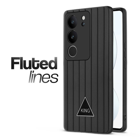 Glossy Matte Line Texture Back Cover for Vivo V29 5G