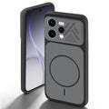 Black back cover for Oppo Reno 15 5G with camera cut protection and ring design on back side.