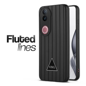 Glossy Matte Line Texture Back Cover for Vivo V50e 5G