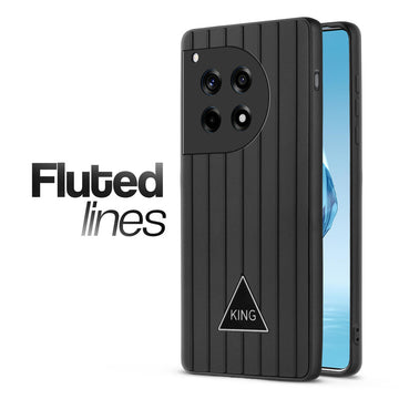 Glossy Matte Line Texture Back Cover for OnePlus 12R 5G