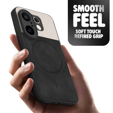 Hybrid PU Leather Matte Cover for Vivo V60 5G