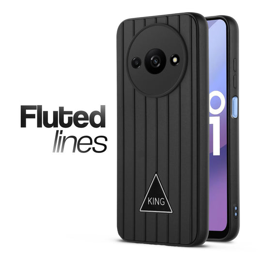 Glossy Matte Line Texture Back Cover for Poco C61