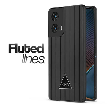 Glossy Matte Line Texture Back Cover for Motorola Moto G96 5G