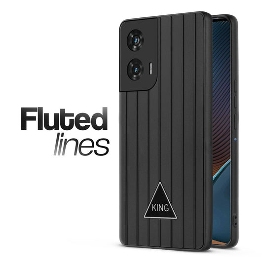 Glossy Matte Line Texture Back Cover for Motorola Moto G96 5G
