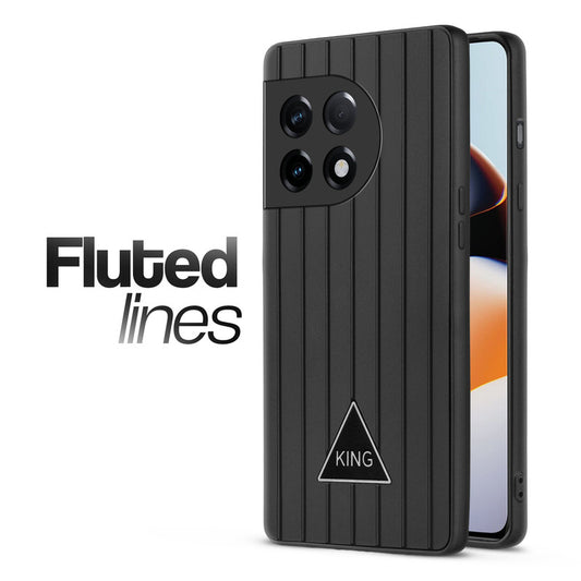 Glossy Matte Line Texture Back Cover for OnePlus 11R 5G